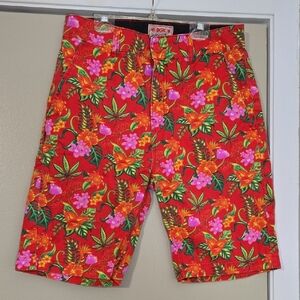 DGK Mens Tropical Red Floral Leaf Shorts SIZE 30